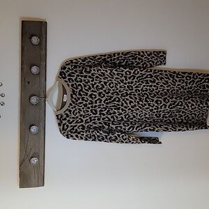 J. CREW •Leopard Sweater Long Sleeve Mini Animal Print Wool Blend Dress